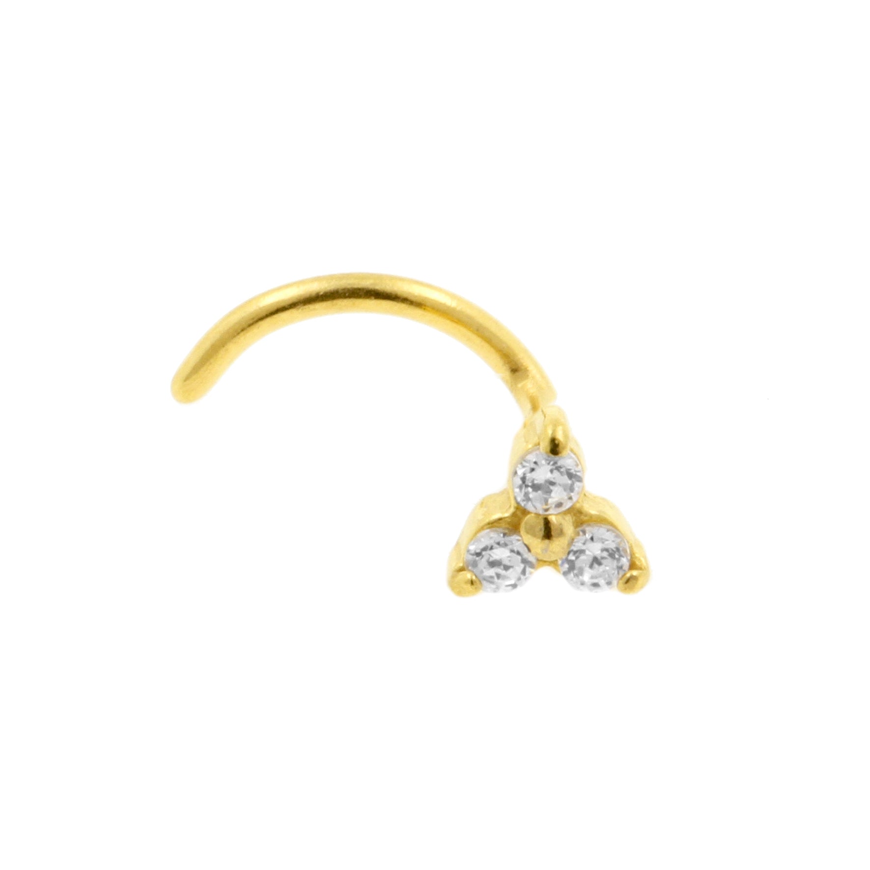 Chirurgisch Stalen Neuspiercing Met Zirkonia Trinity Goud