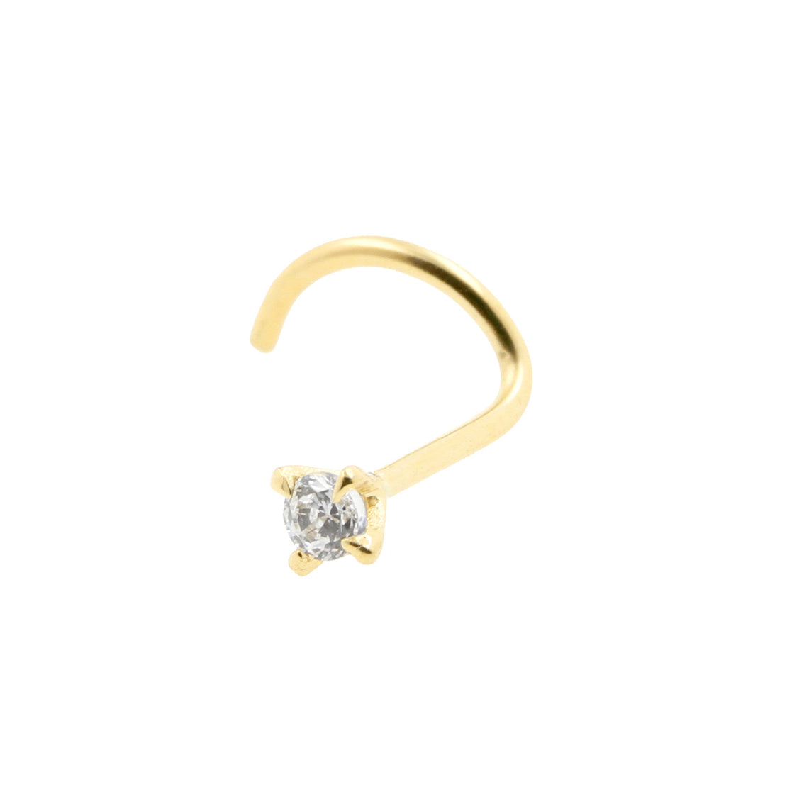 18 Karaats Gouden Neuspiercing Met Gezette Zirkonia Clear