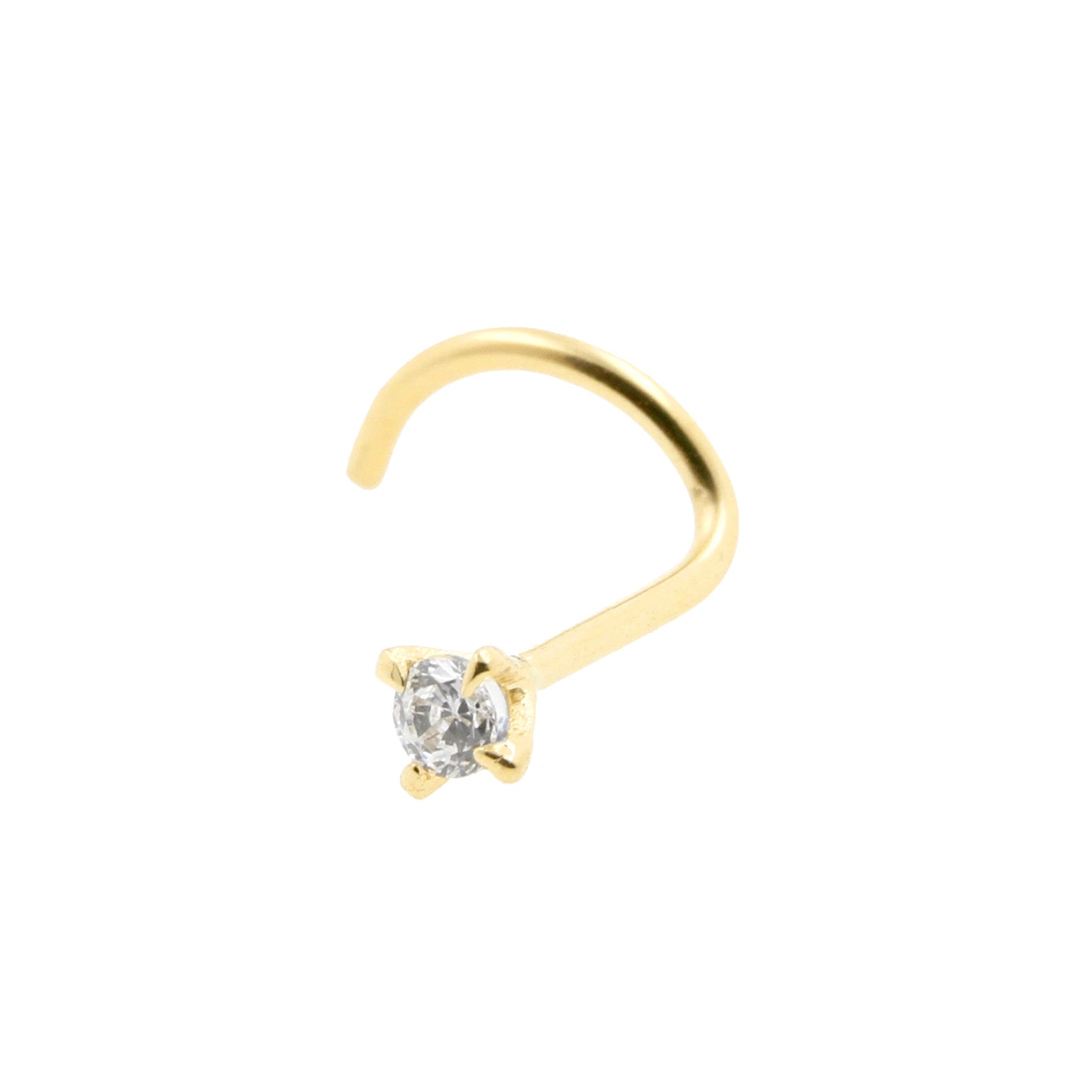 18 Karaats Gouden Neuspiercing Met Gezette Zirkonia Clear