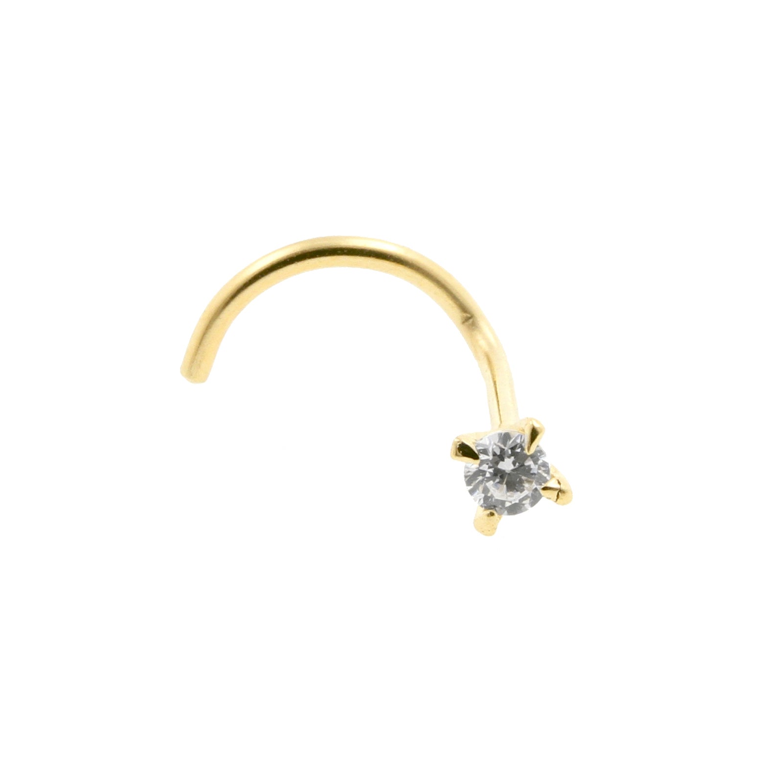 18 Karaats Gouden Neuspiercing Met Gezette Zirkonia Clear