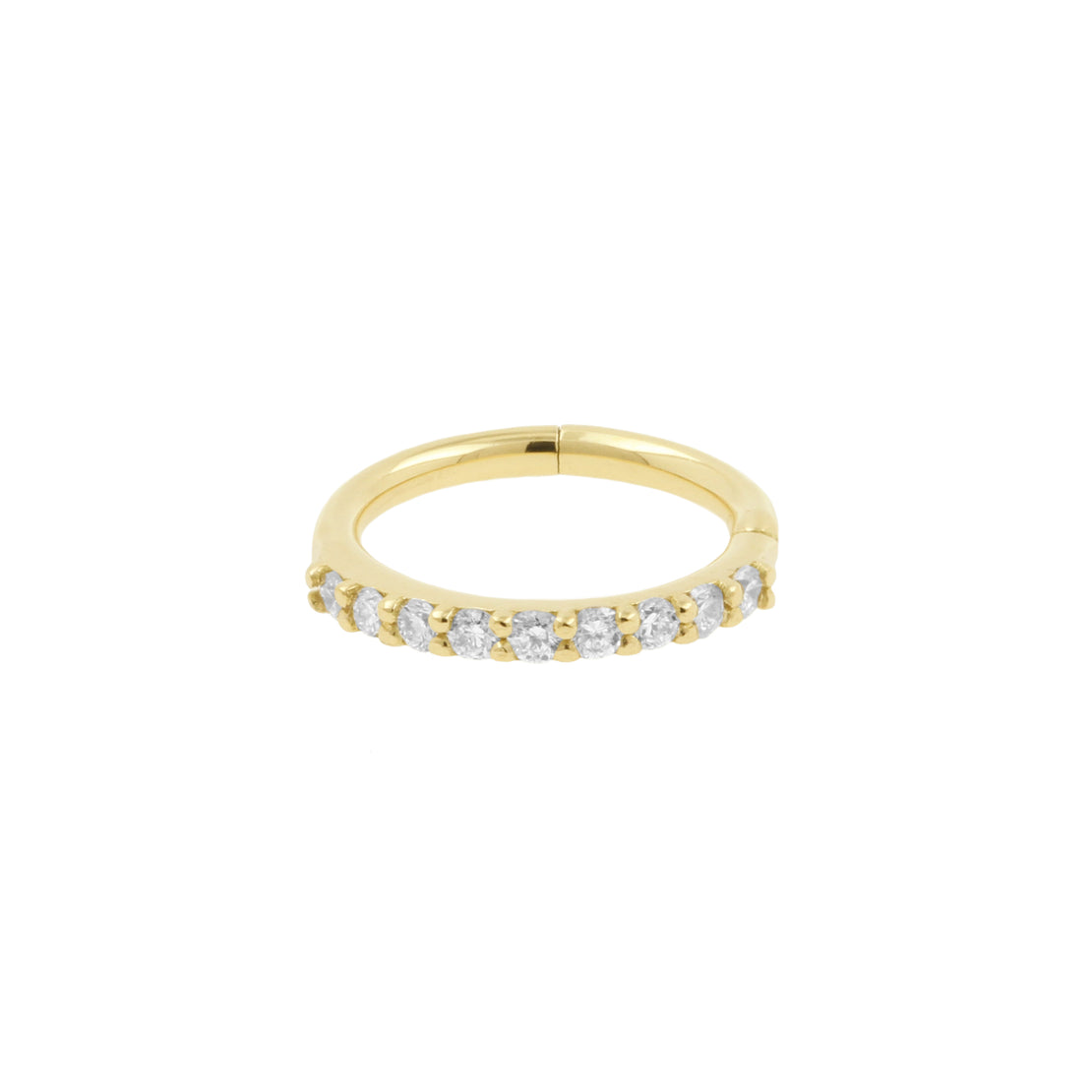 18 Karaats Gouden Neus Click Ring Met Diamanten
