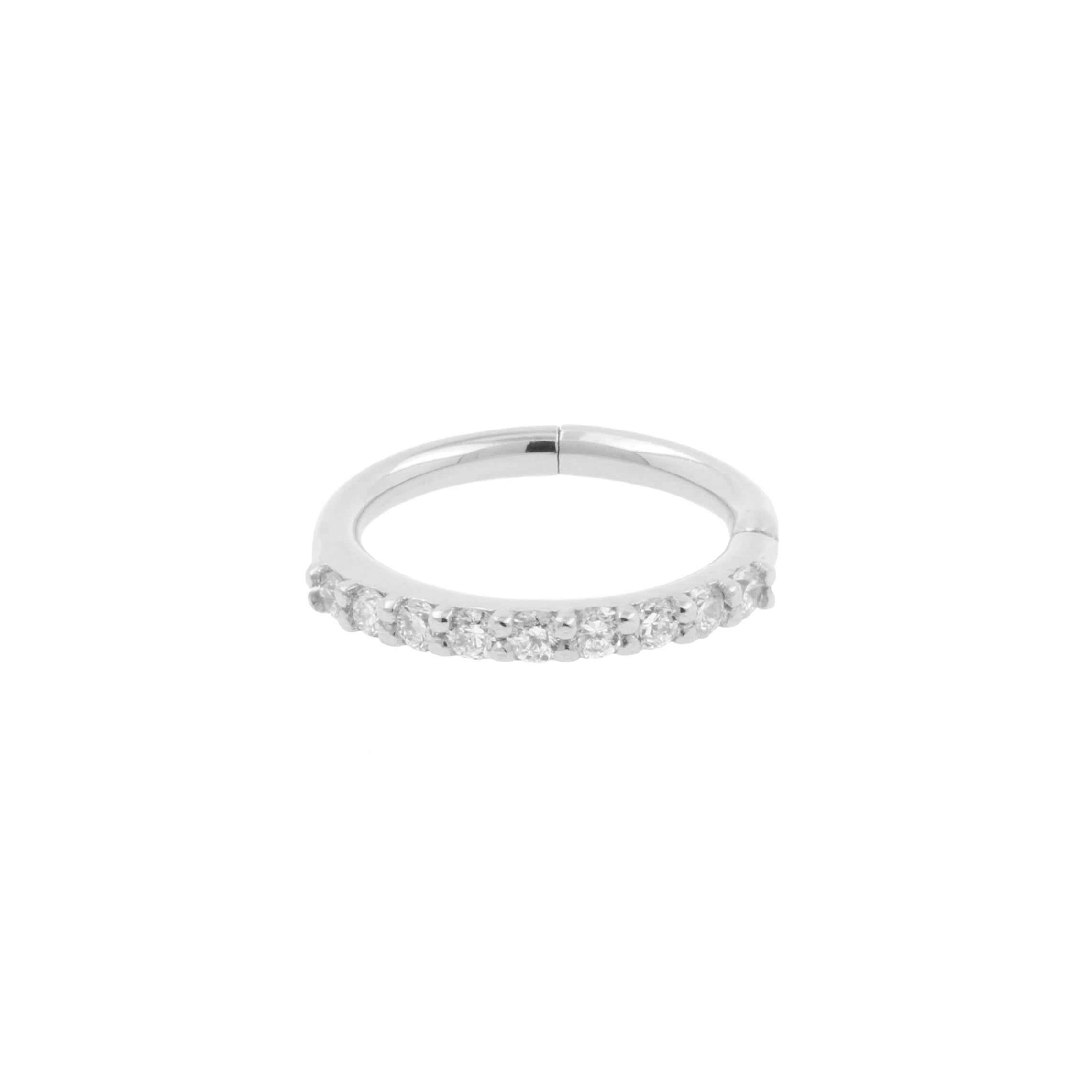 18 Karaats Witgouden Neus Click Ring Met Diamanten