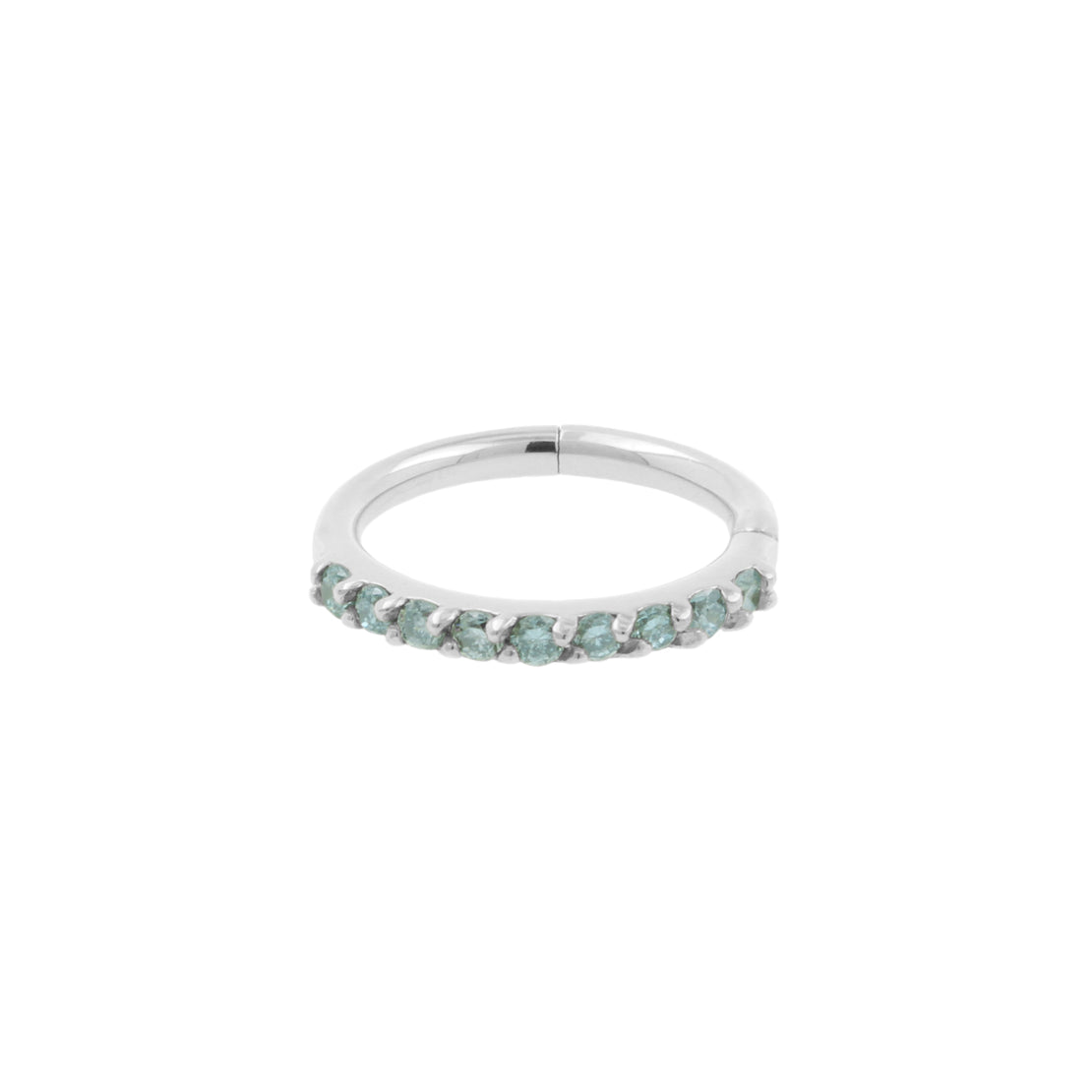 18 Karaats Witgouden Neus Click Ring Met Diamanten