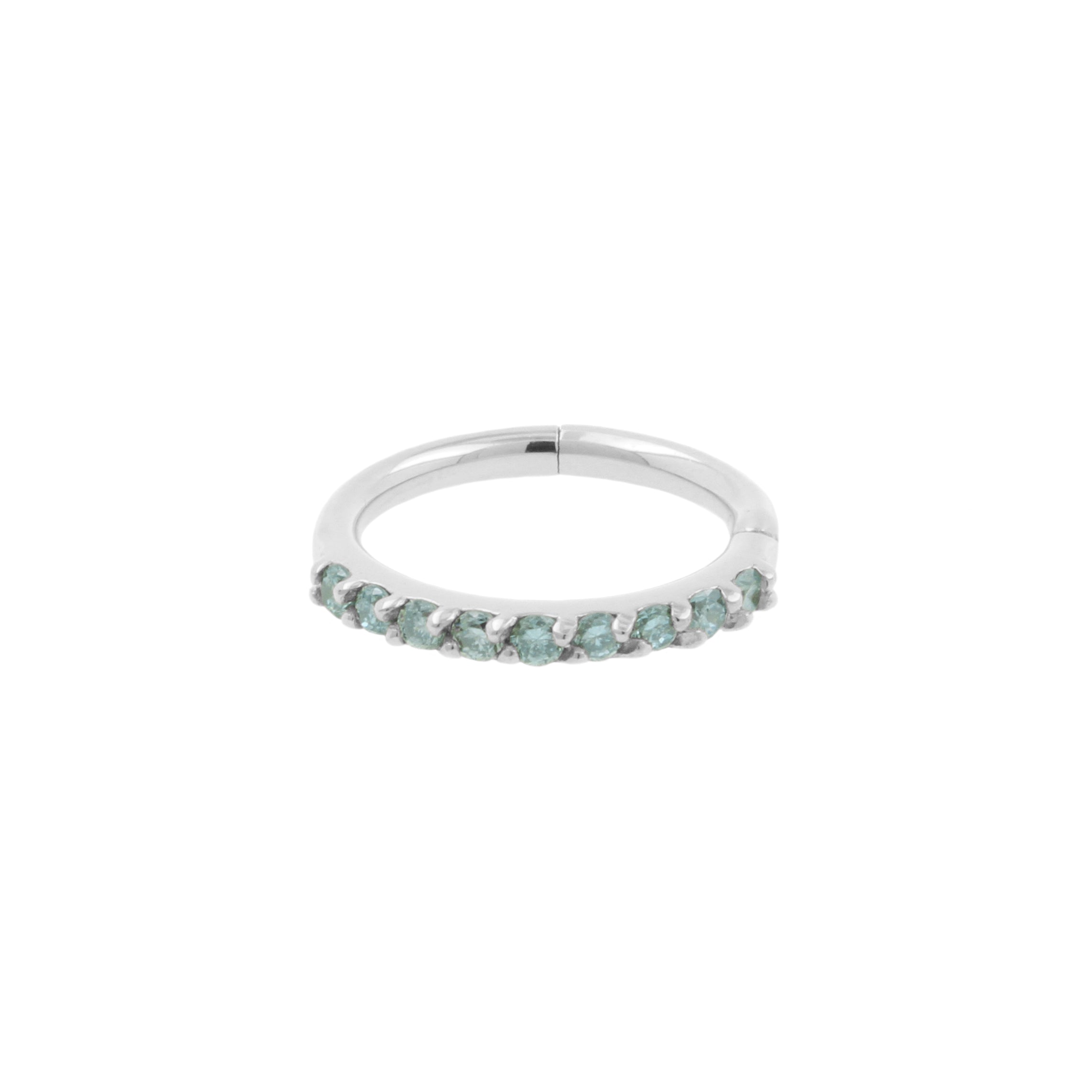 18 Karaats Witgouden Neus Click Ring Met Diamanten
