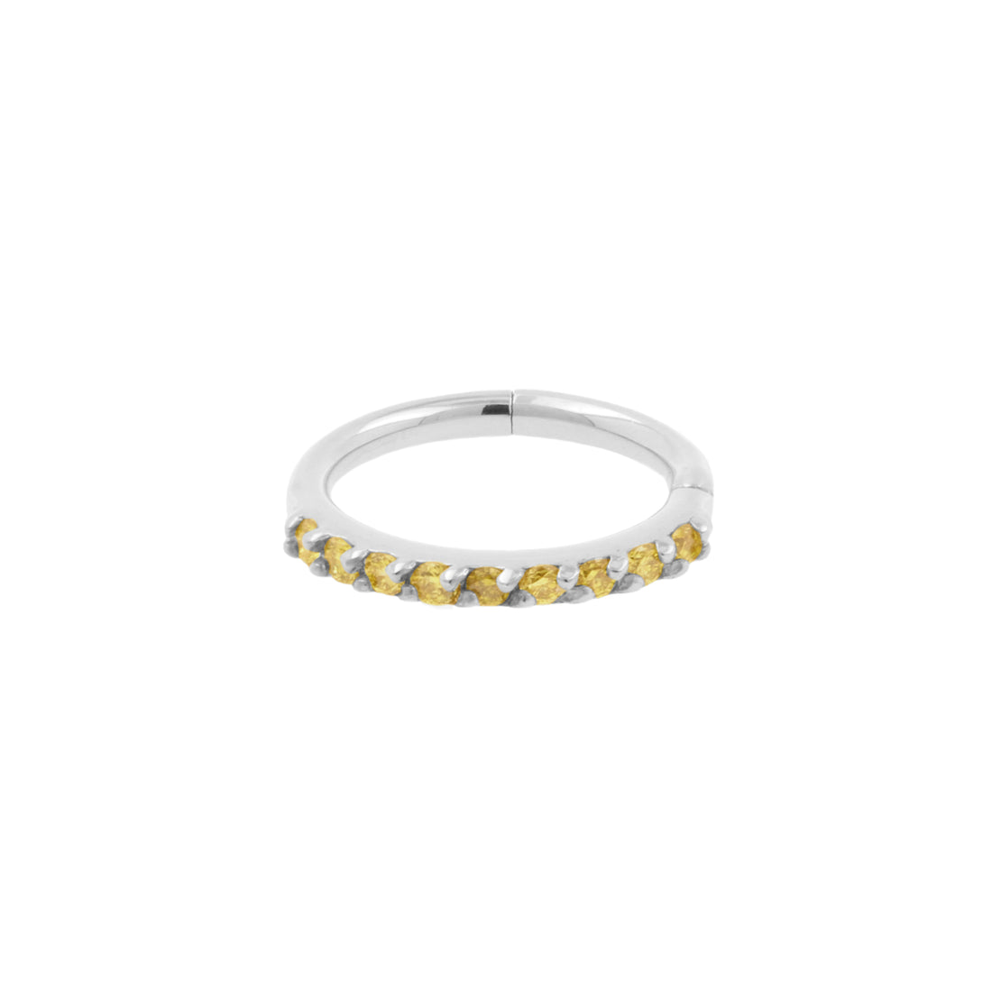 18 Karaats Witgouden Neus Click Ring Met Diamanten