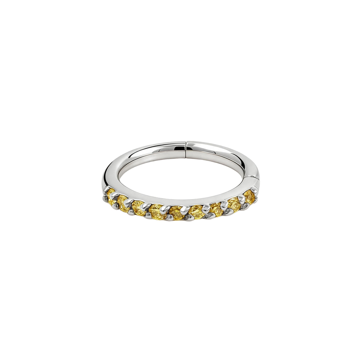 18 Karat Weißgold Nasen-Click-Ring mit Diamanten