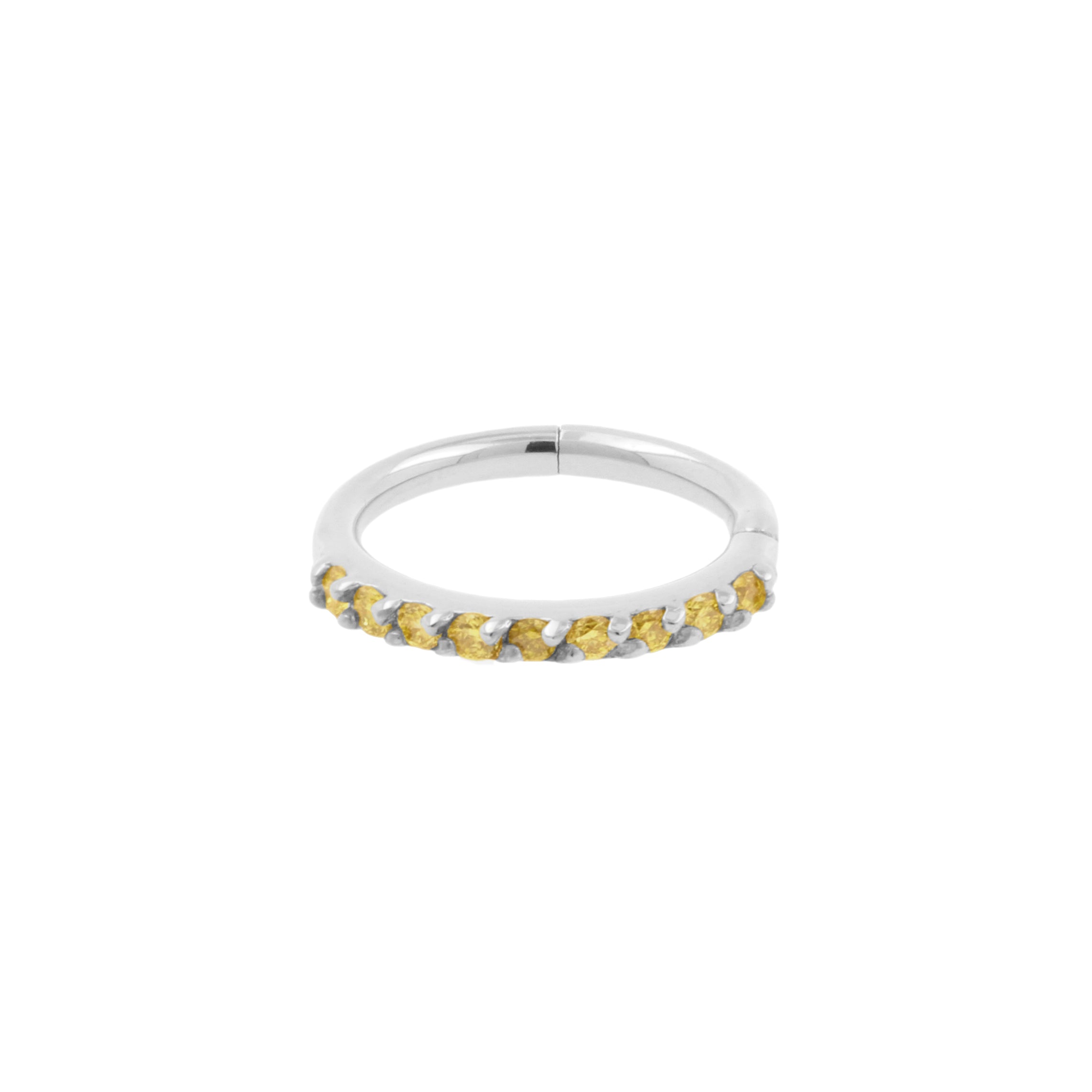 18 Karaats Witgouden Neus Click Ring Met Diamanten