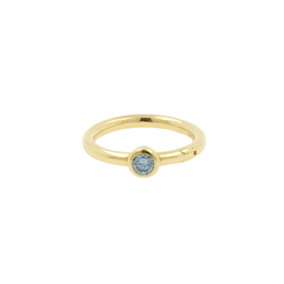 18 Karaats Gouden Neus Click Ring Met Diamant