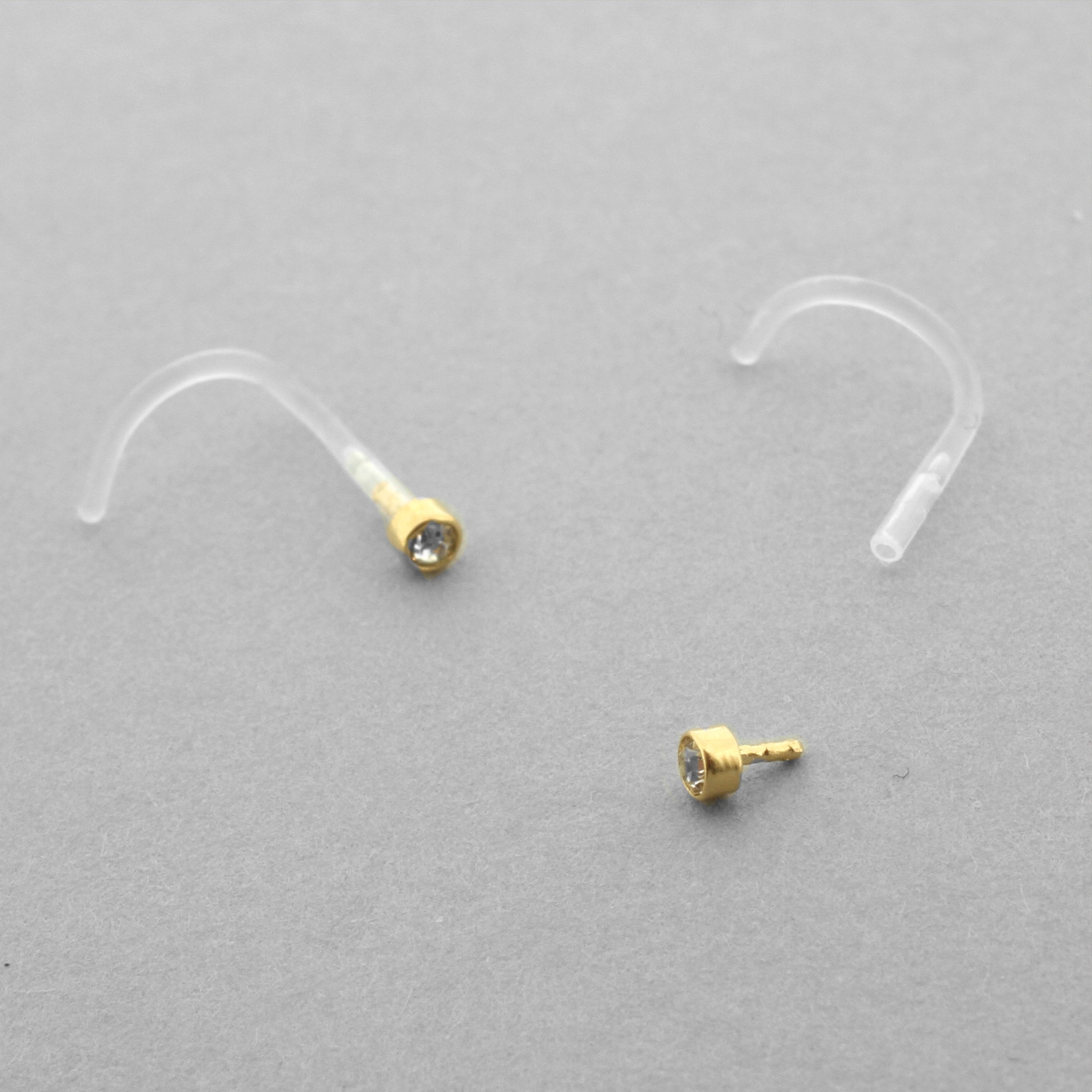 Bioplast Neuspiercing - Gouden Insert Zirkonia