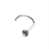 Chirurgischer Stahl Nasenpiercing mit Aquamarin-Kristall