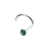 Chirurgischer Stahl Nasenpiercing mit Kristall Blue Zircon
