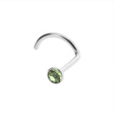 Chirurgischer Stahl Nasenpiercing mit Peridot-Kristall