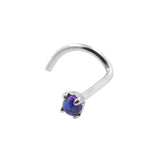 Chirurgischer Stahl Nasenpiercing mit Opal in Fassung Black Opal