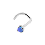 Chirurgischer Stahl Nasenstecker mit Saphirblauem Opal in Fassung