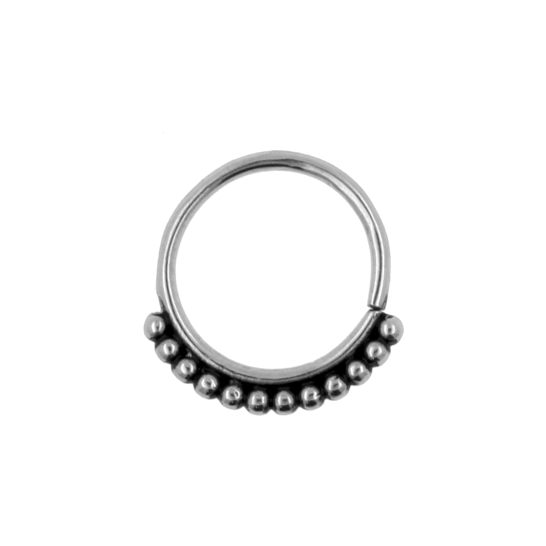 Chirurgisch Stalen Doorlopende Ring - Vintage Dots Zilver