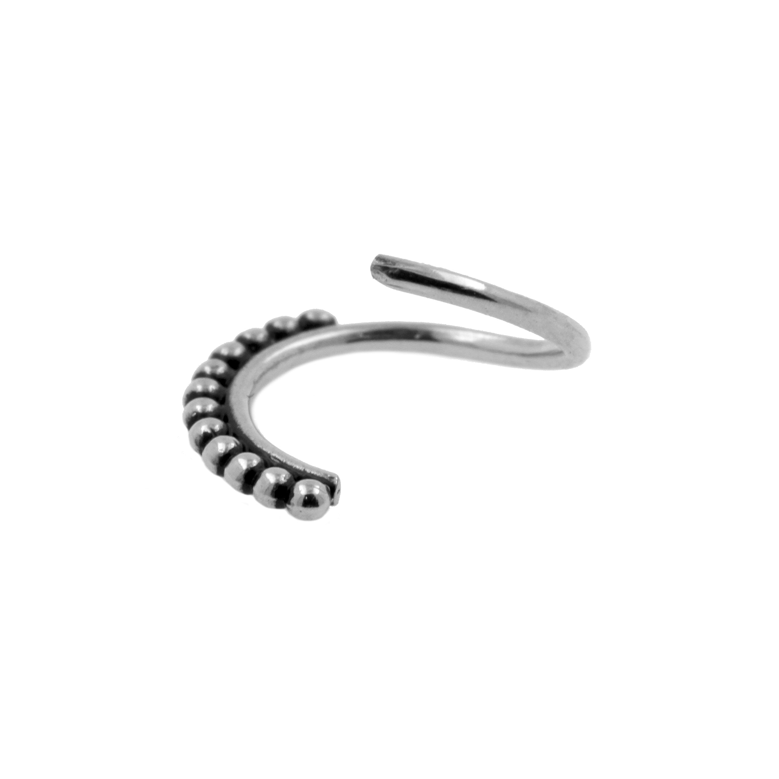 Chirurgisch Stalen Doorlopende Ring - Vintage Dots Zilver