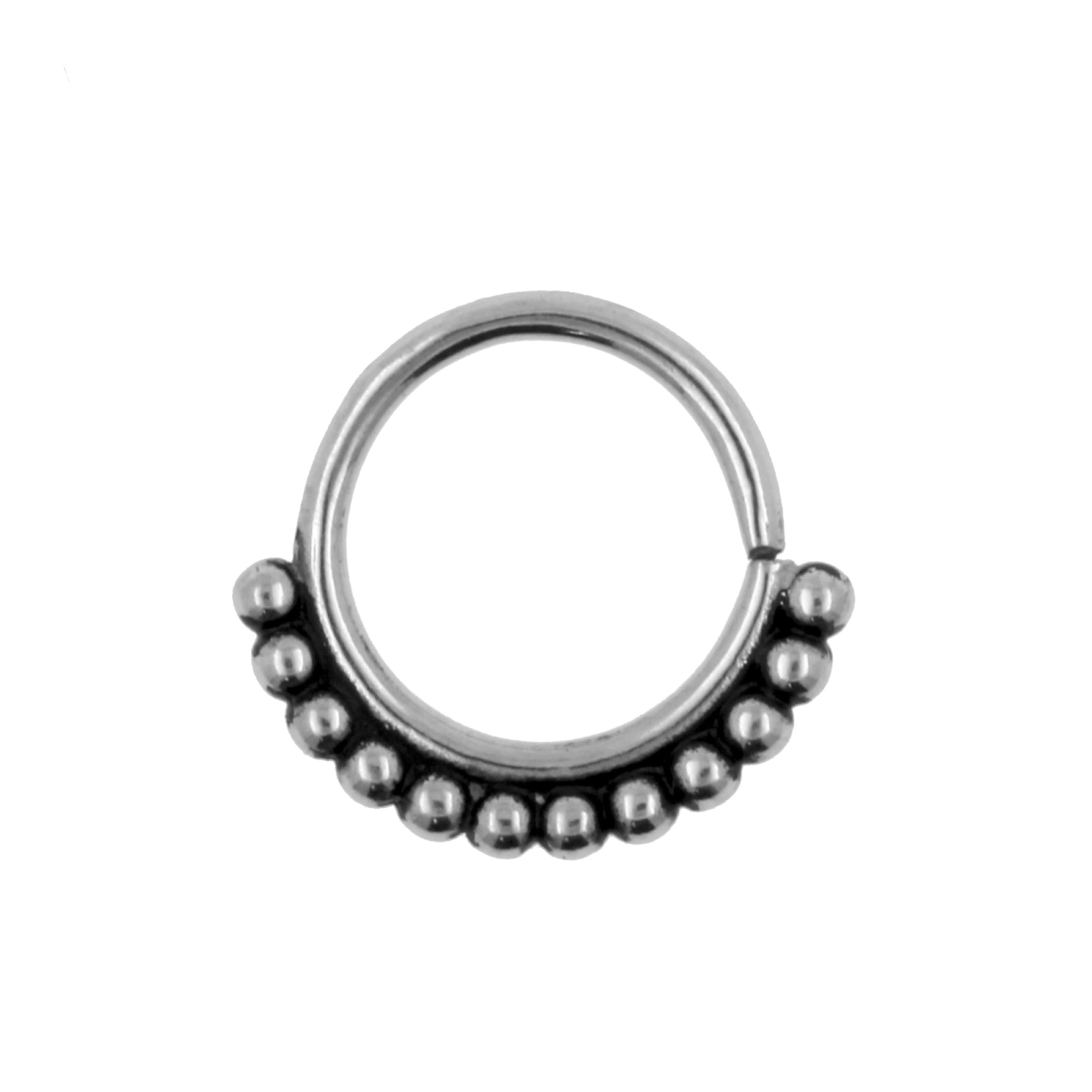 Chirurgisch Stalen Doorlopende Ring - Vintage Dots Zilver