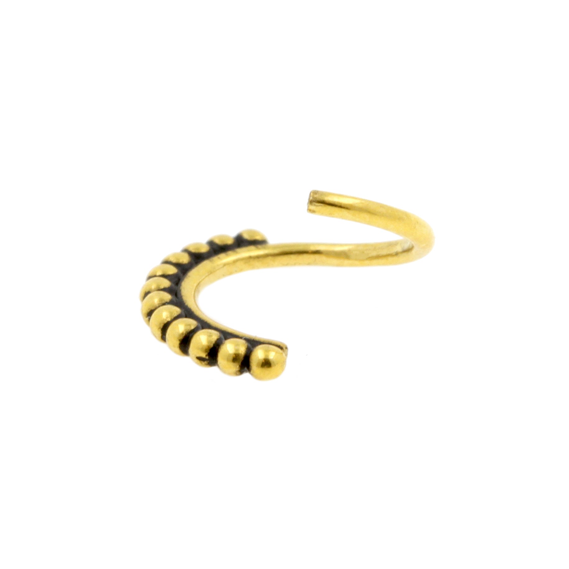 Chirurgisch Stalen Doorlopende Ring - Vintage Dots Goud