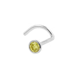 Platin Nasenstecker mit gelbem Diamanten