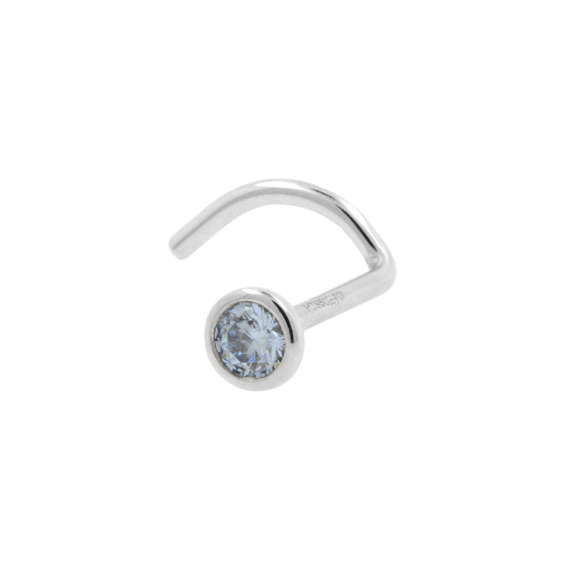 Platin Nasenstecker mit blauem Diamanten