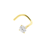 18 Karat Gold Nasenpiercing mit Diamant