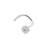 18 Karat Weißgold Nasenpiercing mit Diamant