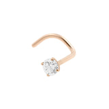 18 Karat Rotgold Nasenpiercing mit Diamant