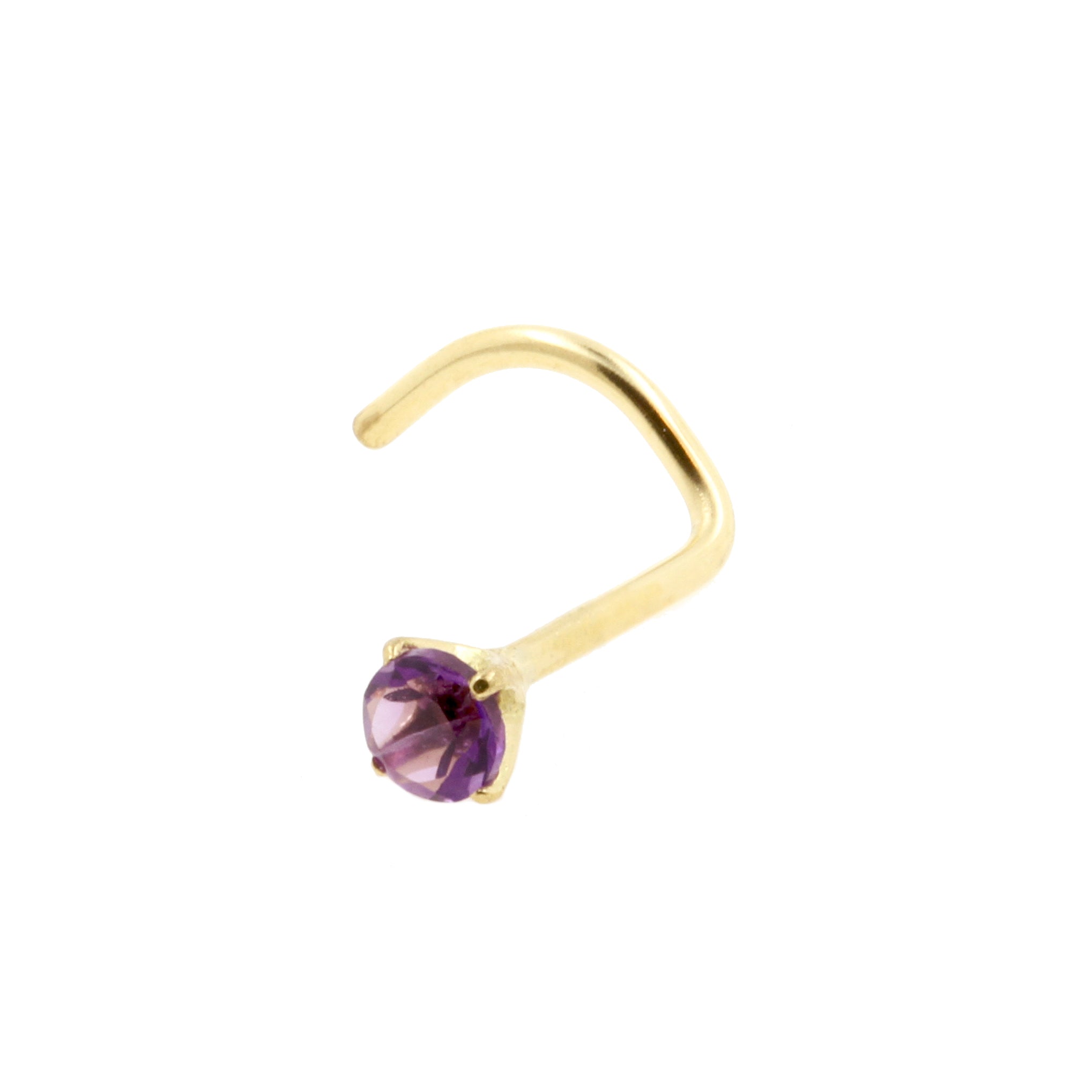 18 Karaats Gouden Neuspiercing Met Amethyst