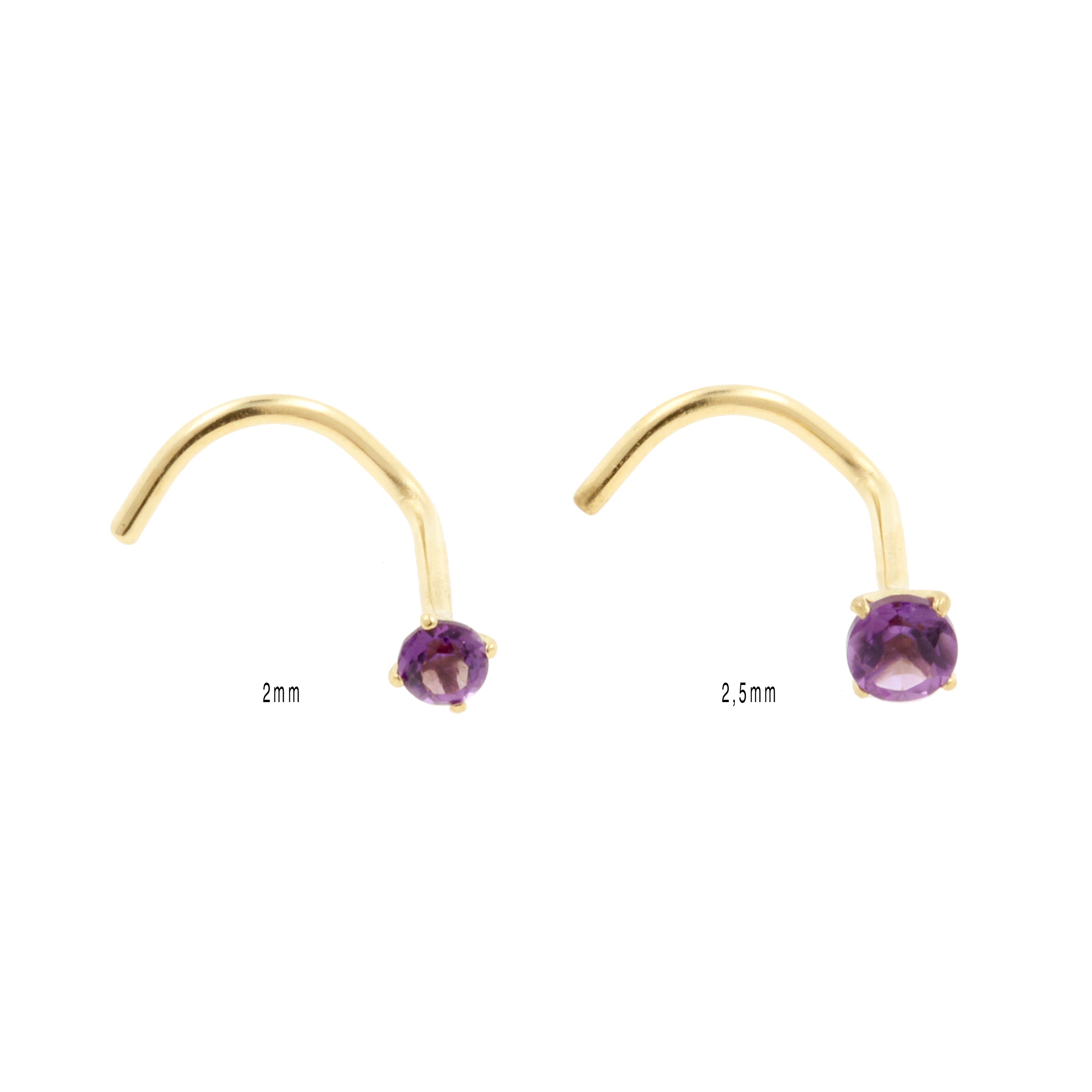 18 Karaats Gouden Neuspiercing Met Amethyst