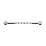 Chirurgischer Stahl Industrial Barbell mit Zirkonia Silber