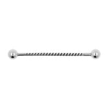 Chirurgischer Stahl Industrial Barbell – Gedrehter Draht Silber