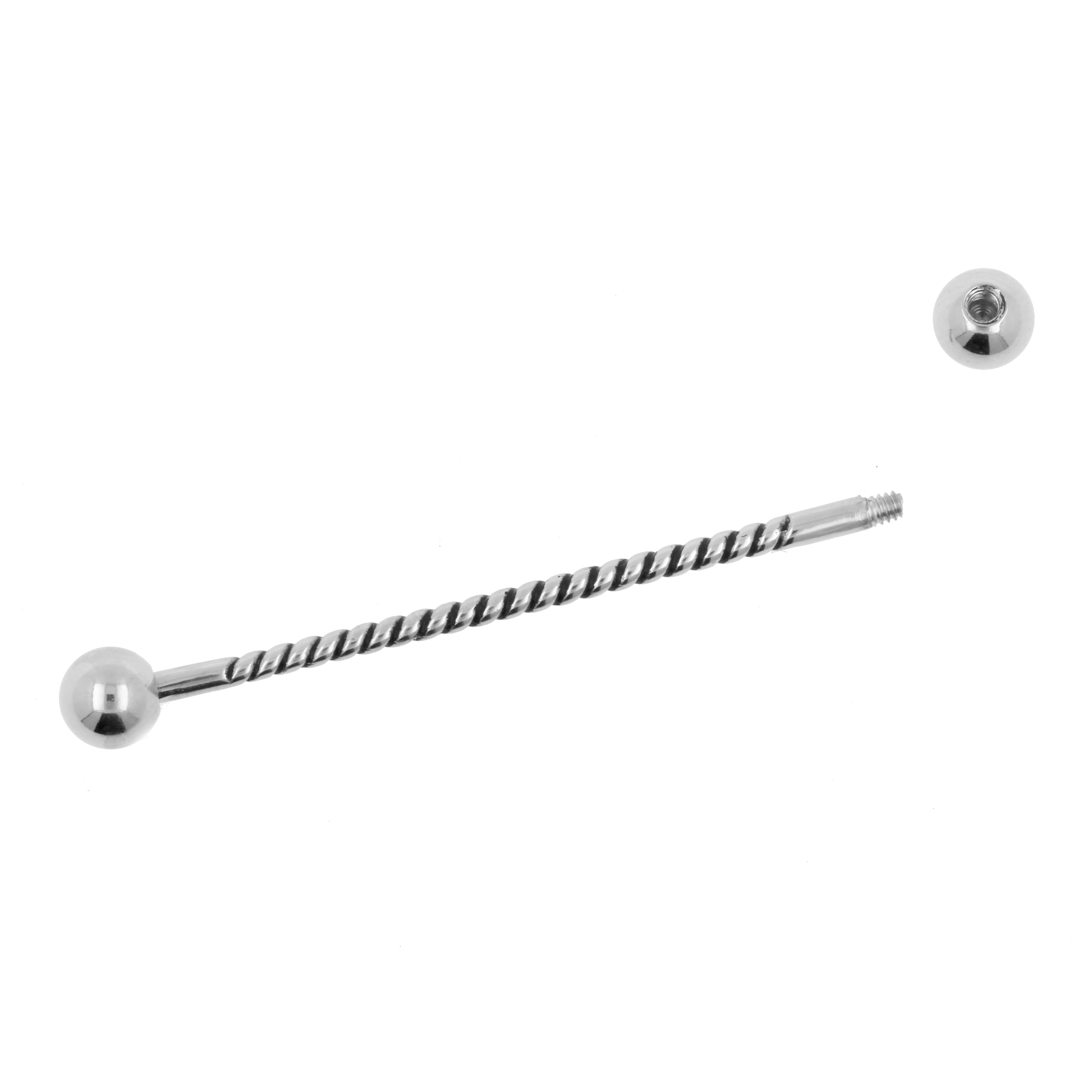Chirurgisch Stalen Industrial Barbell - Twisted Wire Zilver