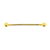 Chirurgischer Stahl Industrial Barbell – Gedrehter Draht Gold
