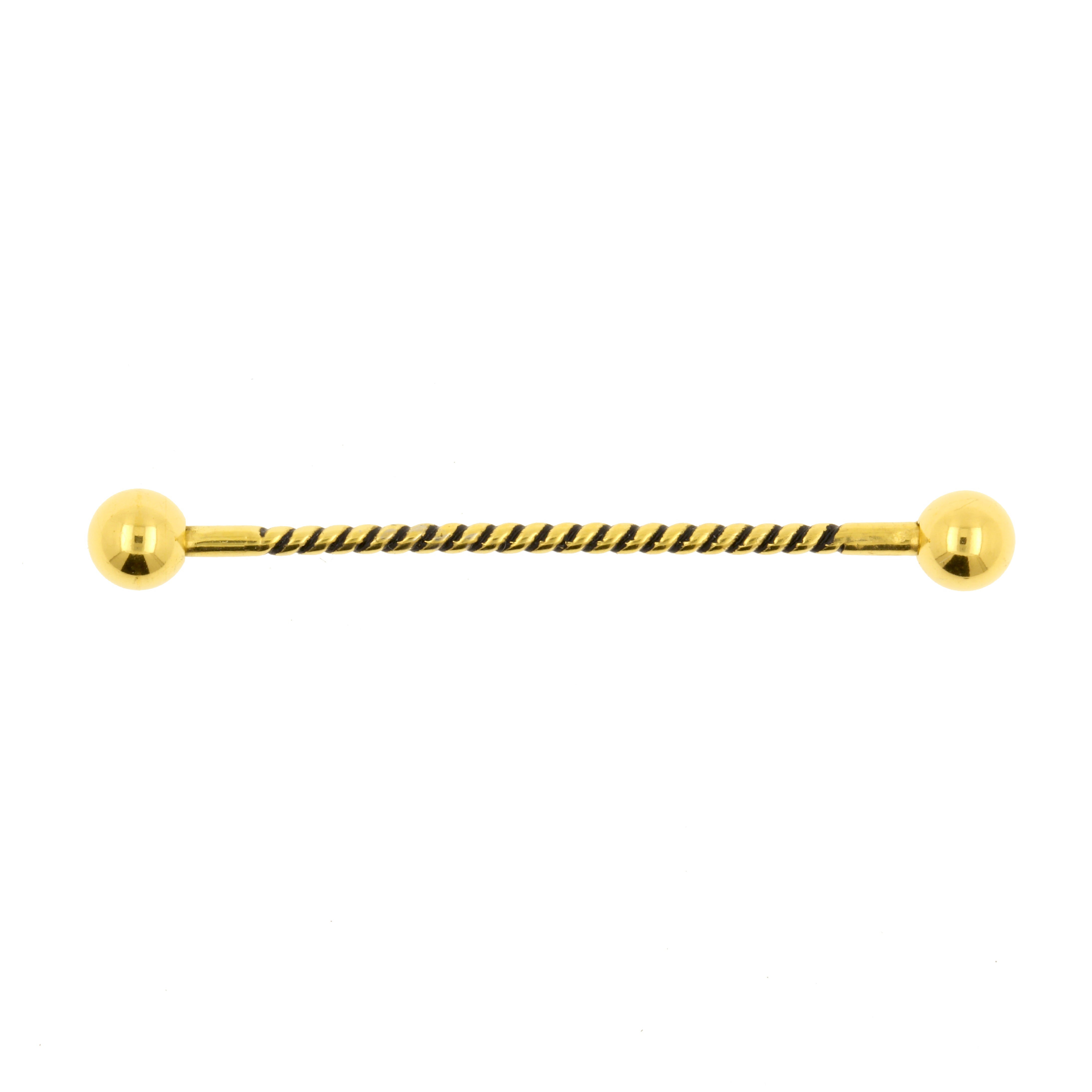 Chirurgisch Stalen Industrial Barbell - Twisted Wire Goud