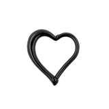Chirurgischer Stahl Click-Ring in Herzform Schwarz