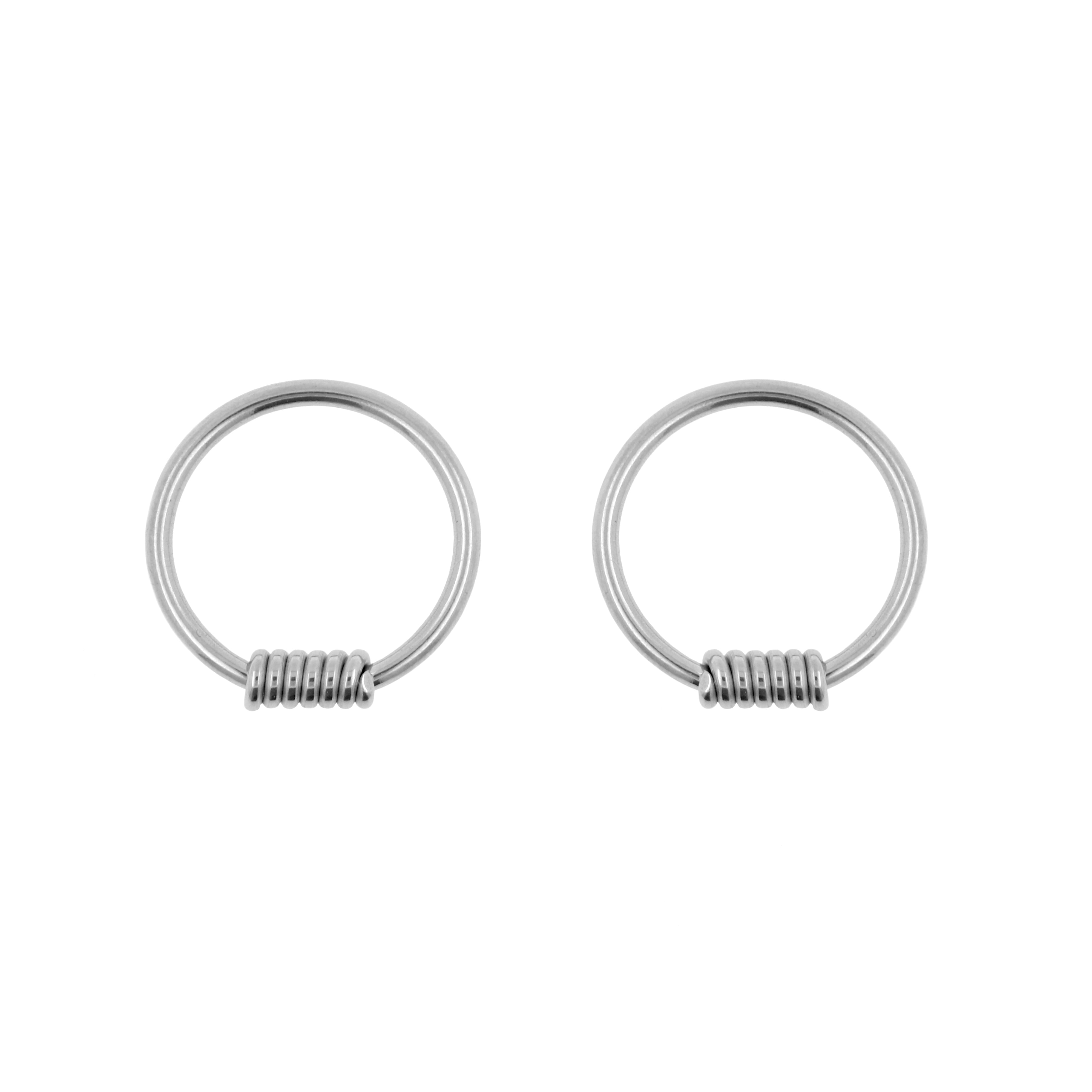 Chirurgisch Staal Ball Closure Ring - Scroll Zilver