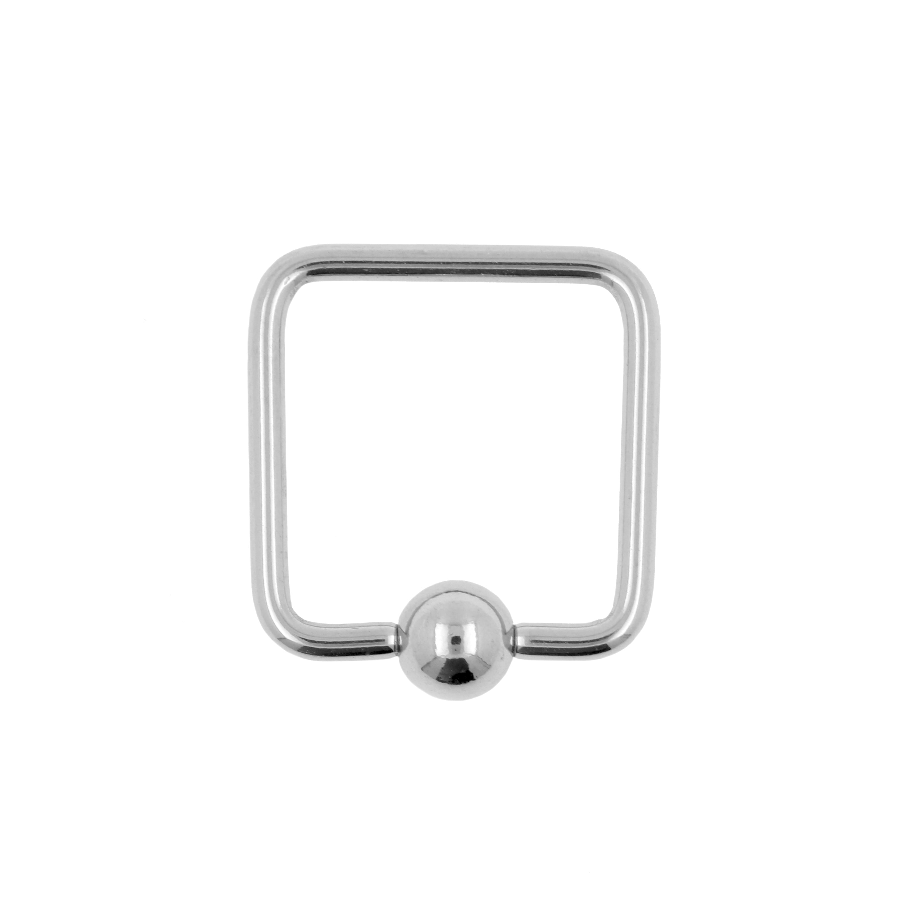 Chirurgisch Staal Ball Closure Ring - Vierkant met Bal Zilver
