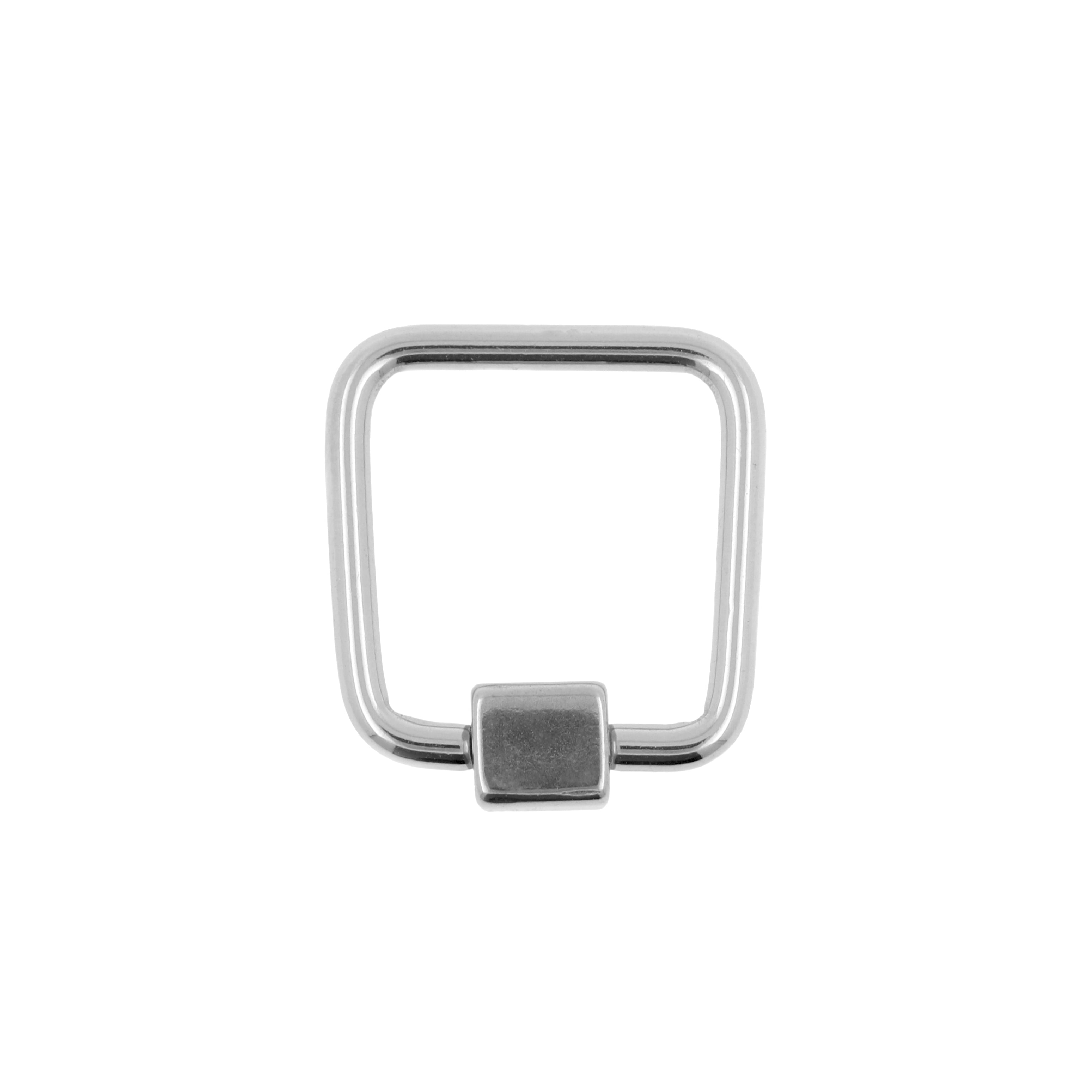 Chirurgisch Staal Ball Closure Ring - Vierkant met Kubus Zilver