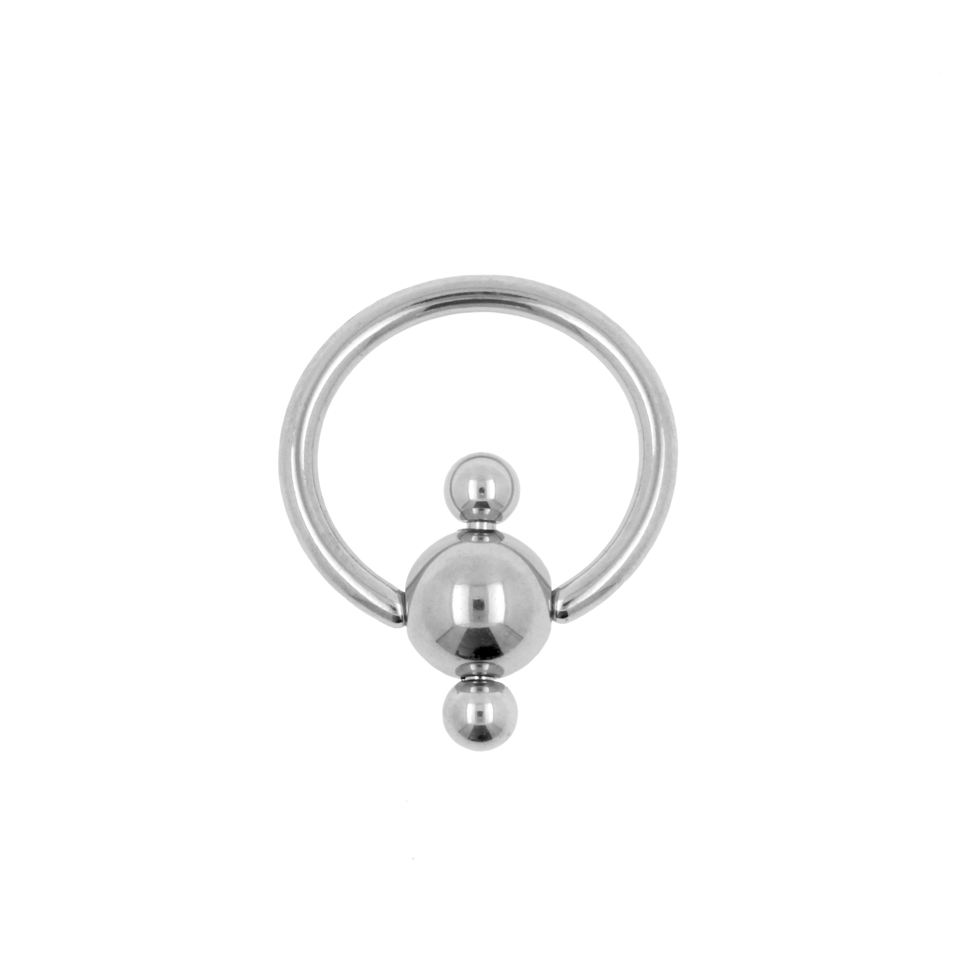 Chirurgisch Staal Ball Closure Ring - Triple Ball Zilver