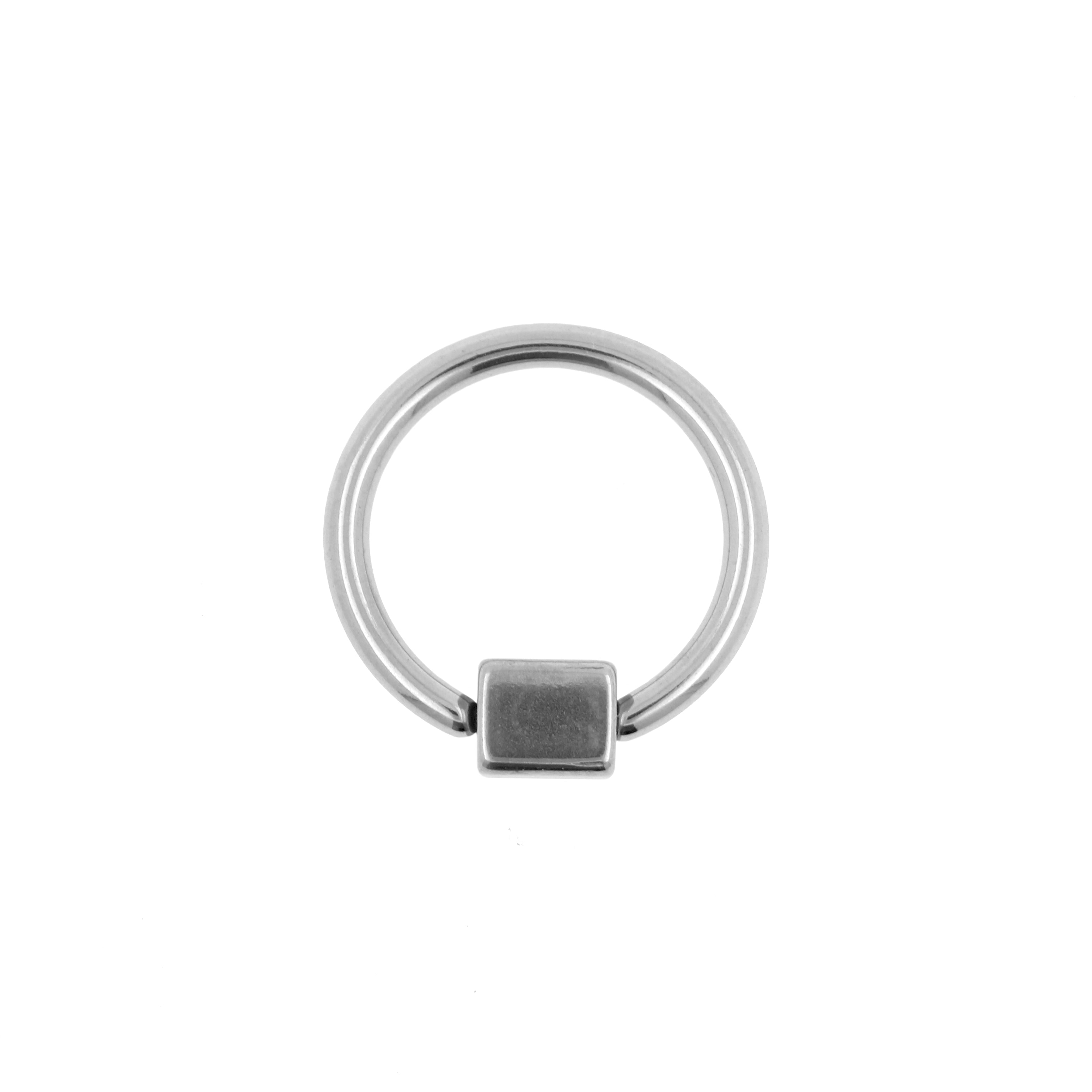 Chirurgisch Staal Ball Closure Ring - Met Kubus Zilver