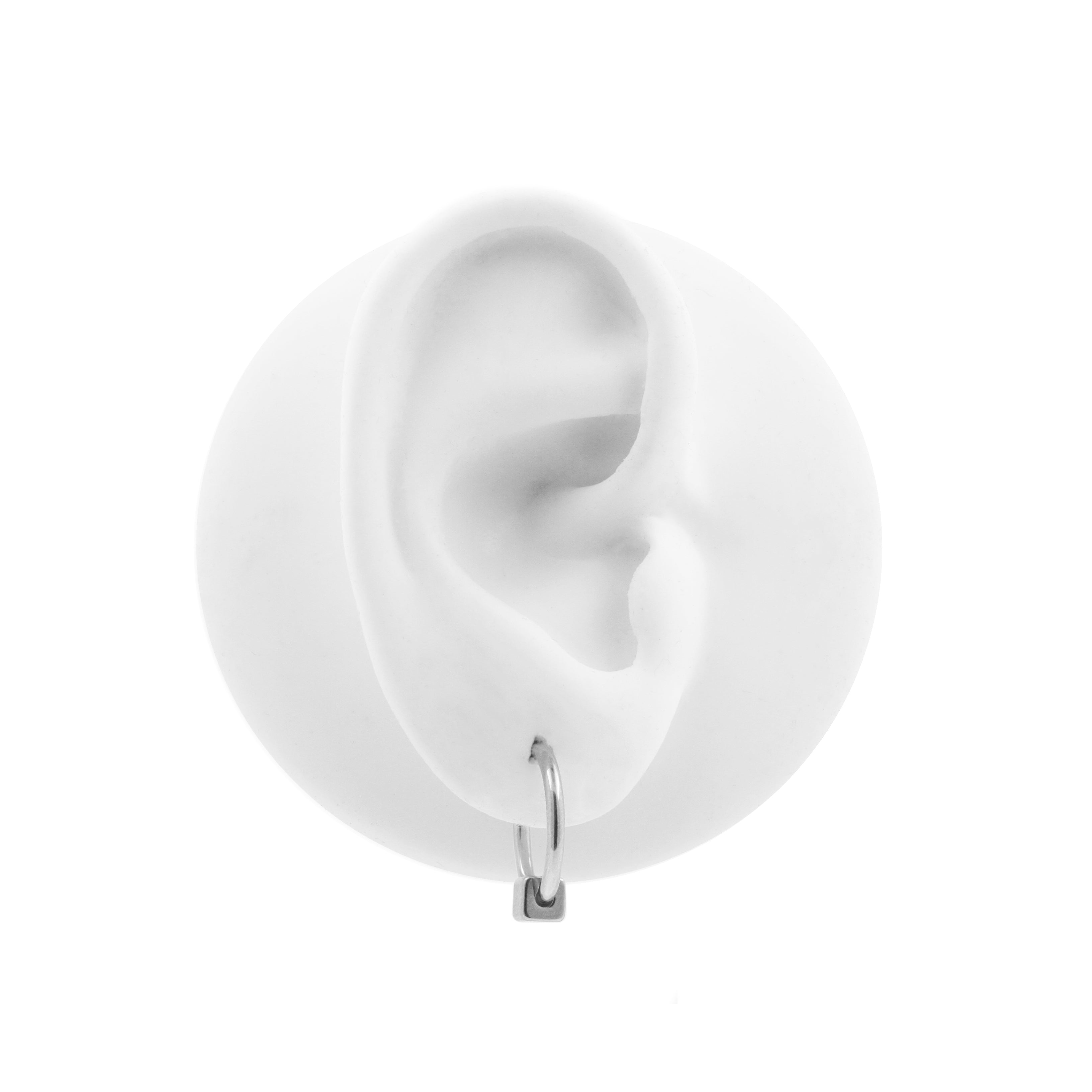 Chirurgisch Staal Ball Closure Ring - Met Kubus Zilver