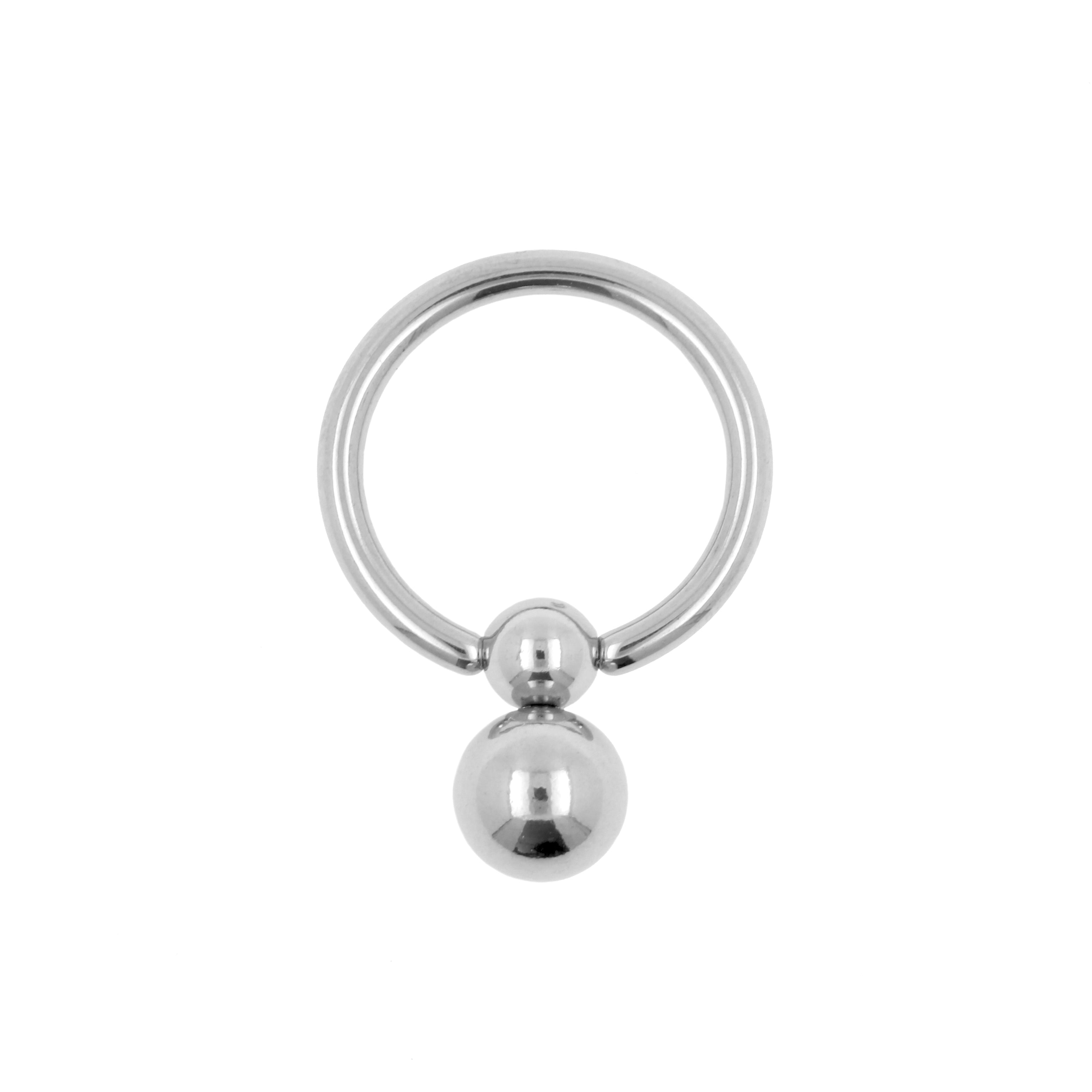 Chirurgisch Staal Ball Closure Ring - Met Twee Balletjes Zilver
