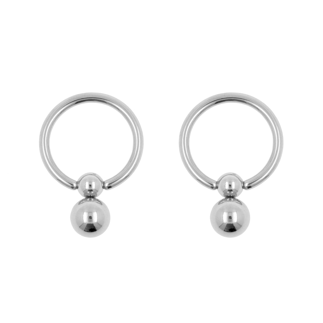 Chirurgisch Staal Ball Closure Ring - Met Twee Balletjes Zilver