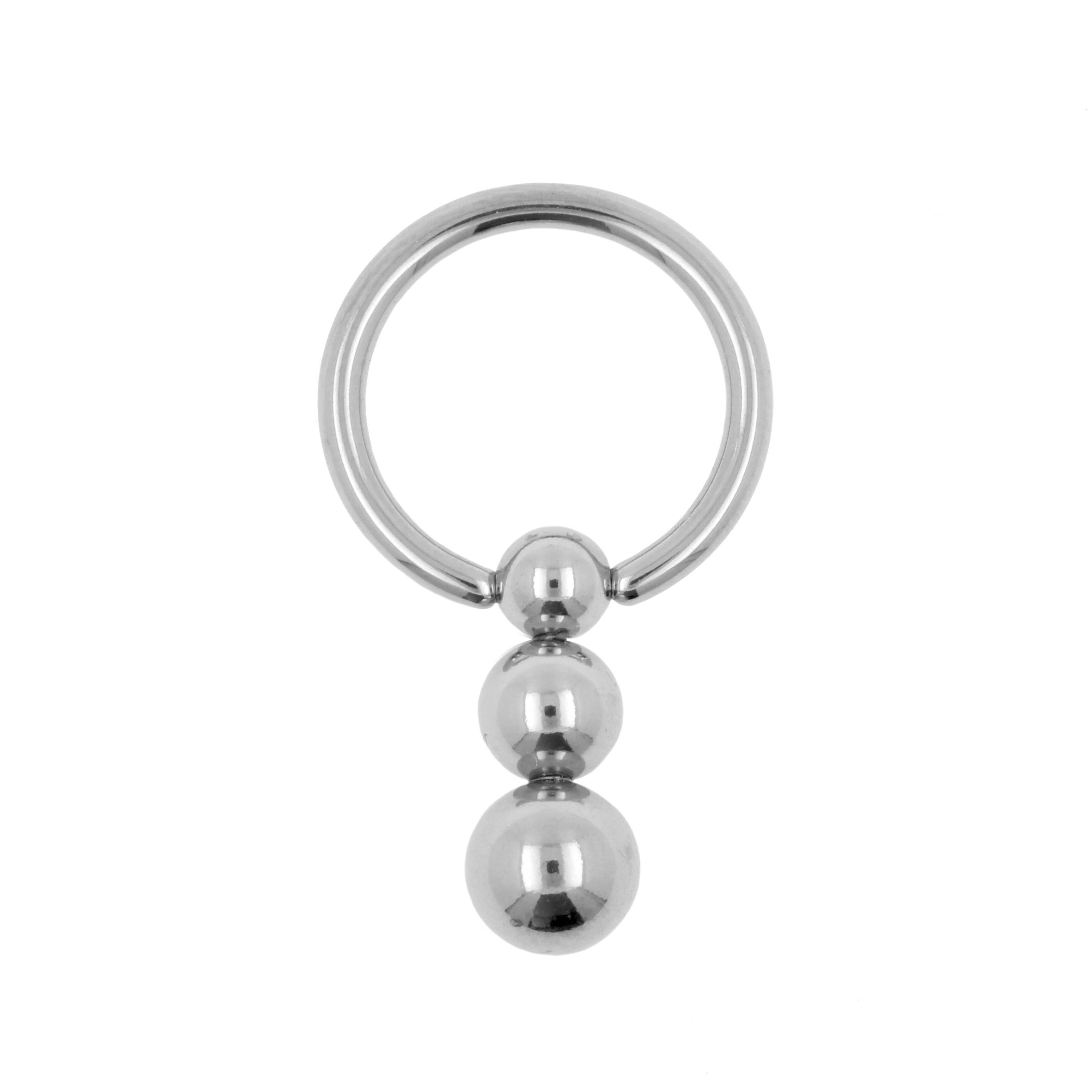 Chirurgisch Staal Ball Closure Ring - Met Drie Balletjes Zilver
