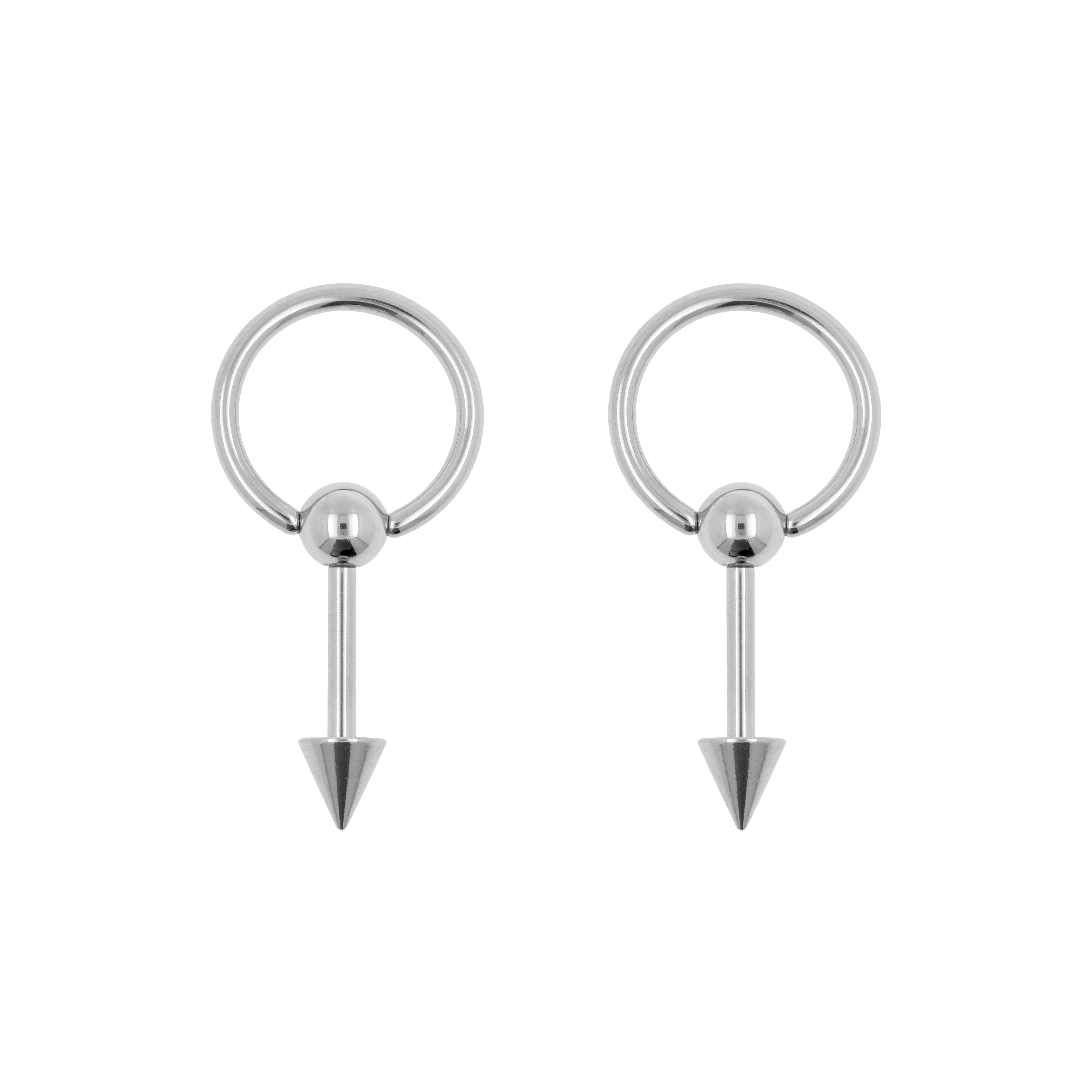 Chirurgisch Staal Ball Closure Ring - Barbell Cone Zilver