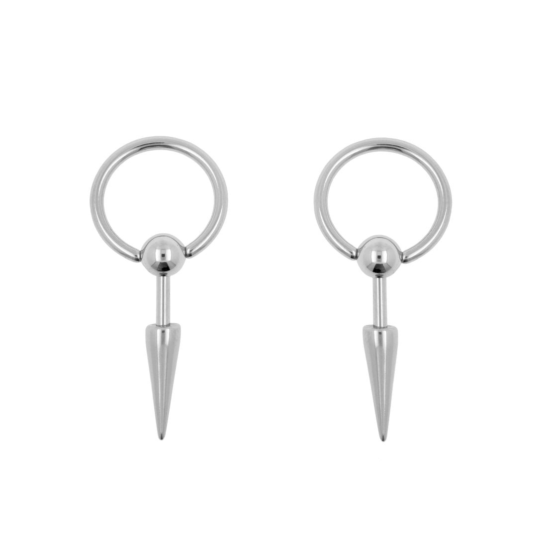 Chirurgisch Staal Ball Closure Ring - Barbell 3 Spikes Zilver