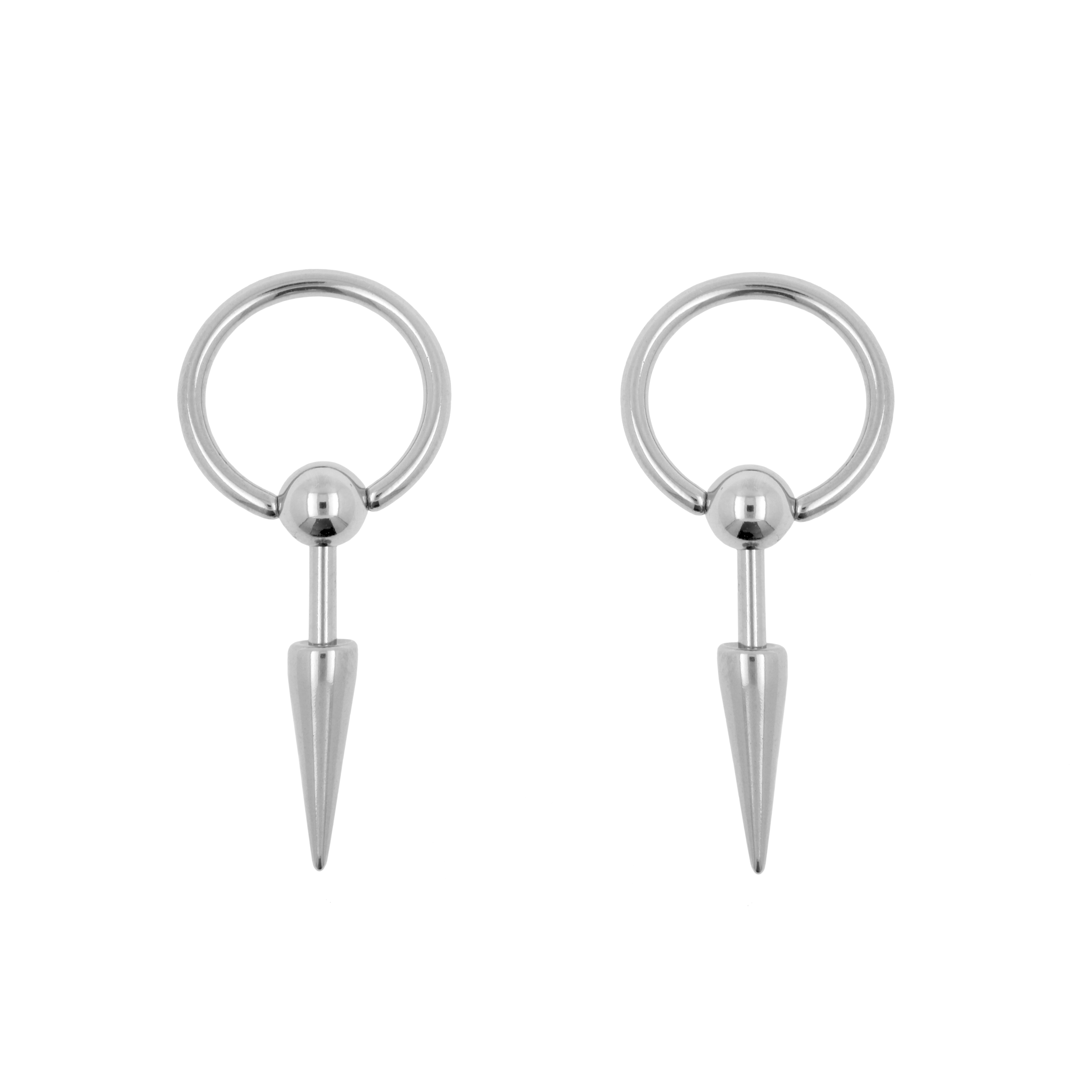 Chirurgisch Staal Ball Closure Ring - Barbell 3 Spikes Zilver