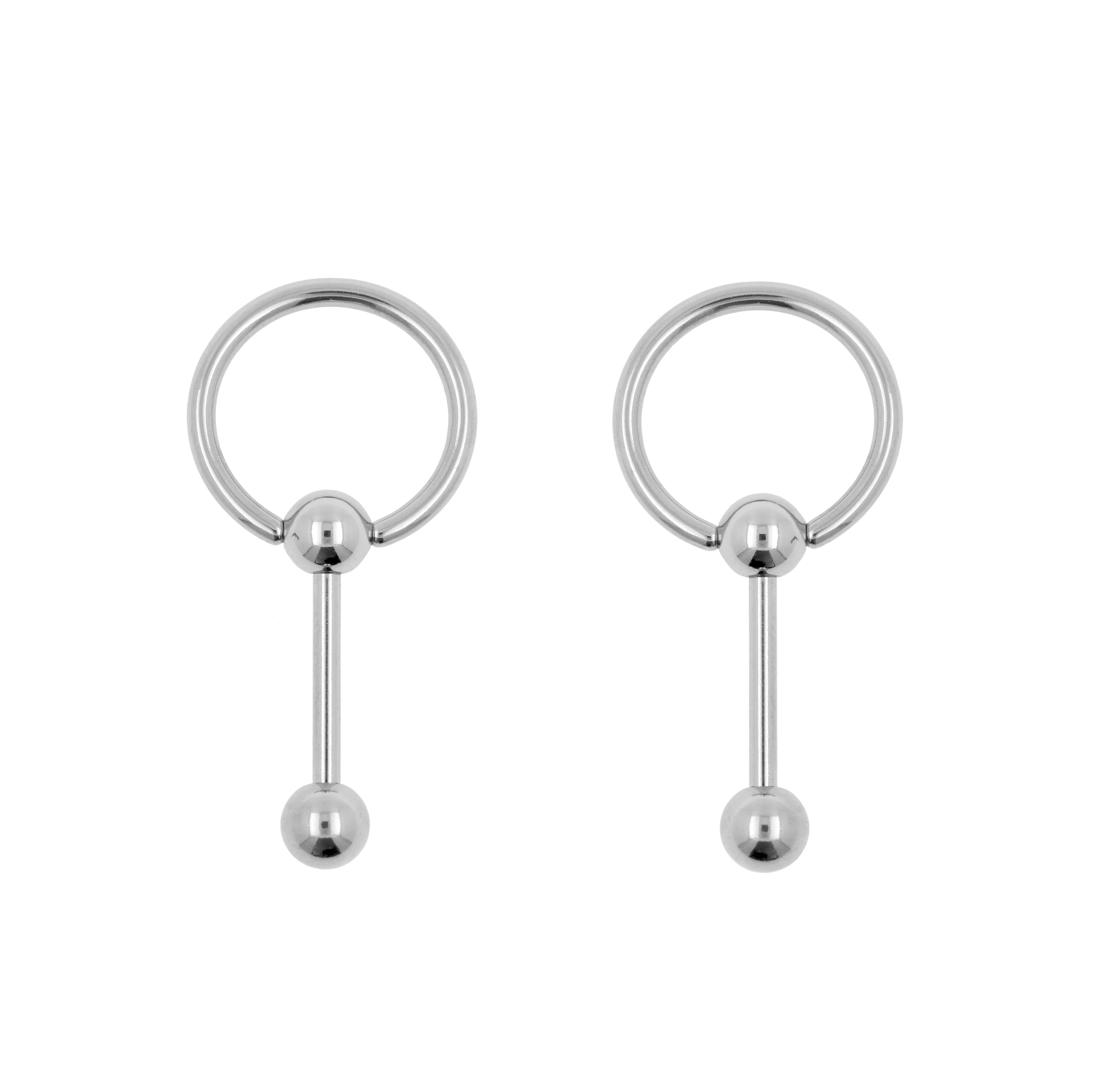 Chirurgisch Staal Ball Closure Ring - Barbell Zilver