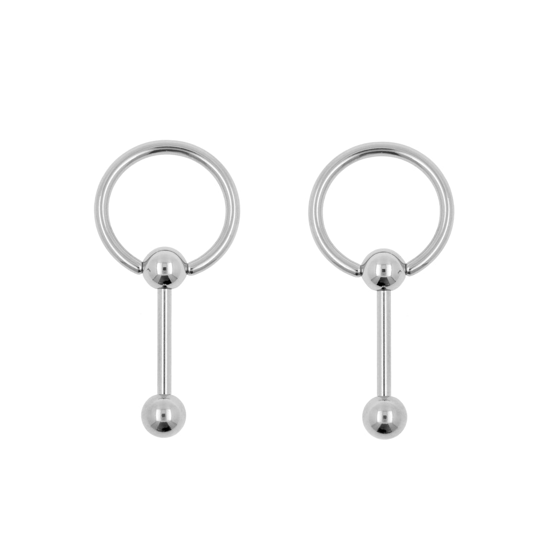 Chirurgisch Staal Ball Closure Ring - Barbell Zilver