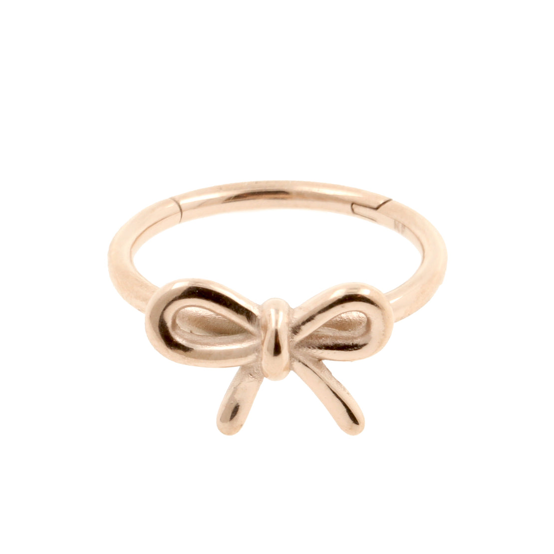 Nikkelvrij Stalen Conch Clicker - Strik Rose Goud